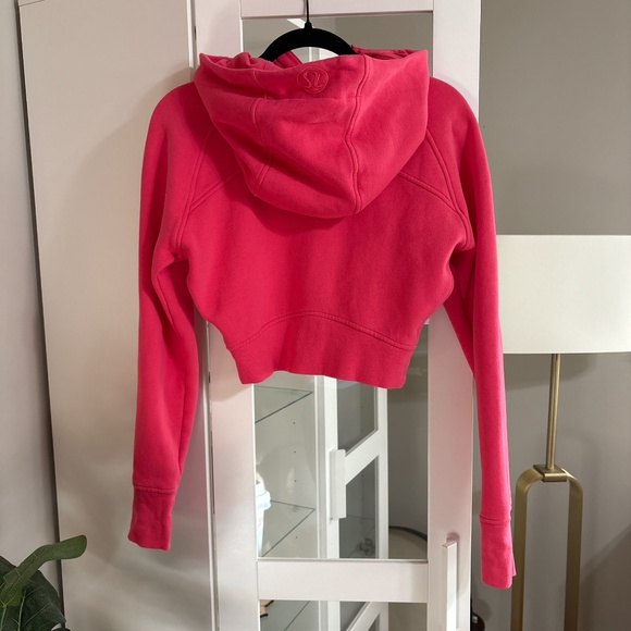 Lululemon Full Zip Cropped Scuba Hoodie Sweatshirt Pink size 4 - Picture 3 of 6